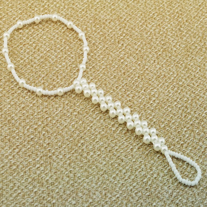 Lady Fashion Handmade Beaded Pearl Toe Ankle Bracelet Chain Sandal Foot Beach JEWELRY Hot womens girl anklets jewelry | Украшения и