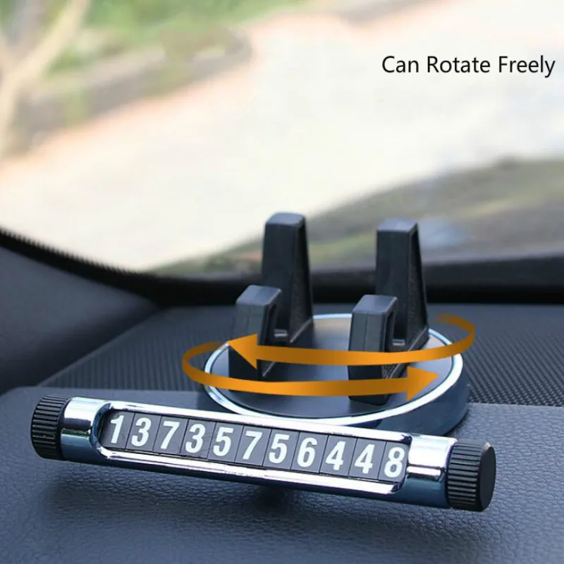 Автомобильный карточка с телефоном для временной парковки подсветкой поворотом