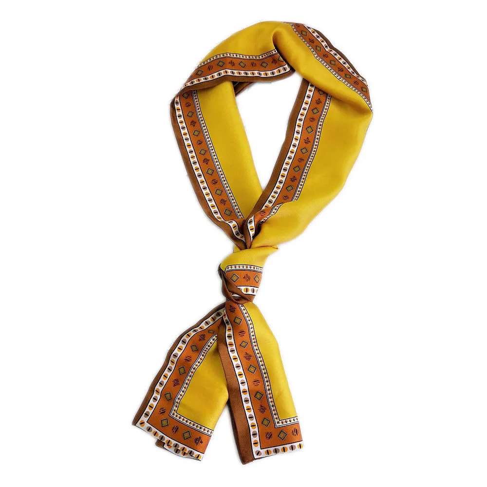 Женский Длинный шарф 145*05 см шифоновые шелковые шарфы в горошек с цветочным