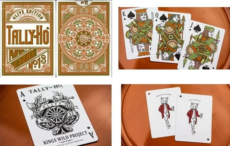 Волшебные игральные карты Olive Tally-Ho колода размеров для покера USPCC лимитированный
