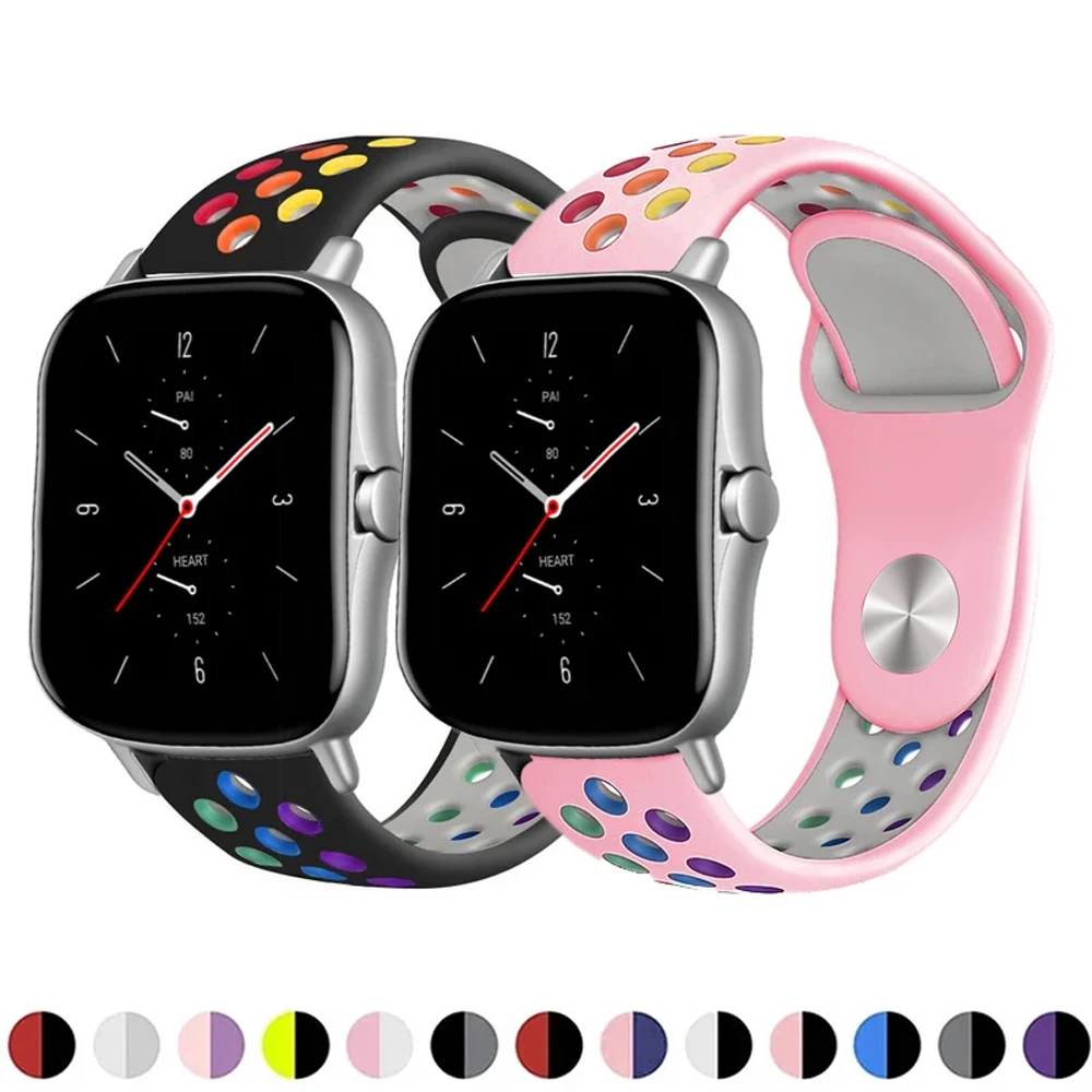 

20/22mm Starp For samsung glaxy watch 4 classic Sport Silicone Amazfit GTS/2/2e/GTS2 Mini/GTR 42mm/47mm amazfit GTR 3 GTS 3 band