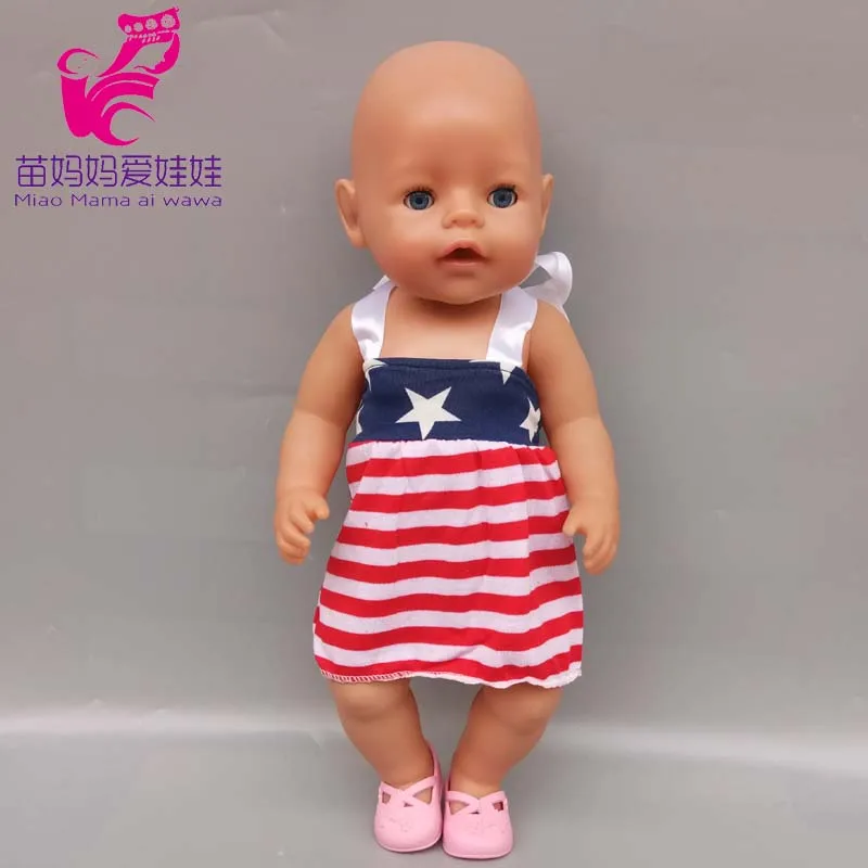 18 дюймов Кукла зеленый желтое платье с кепку для 45 см девочка кукла одежда и