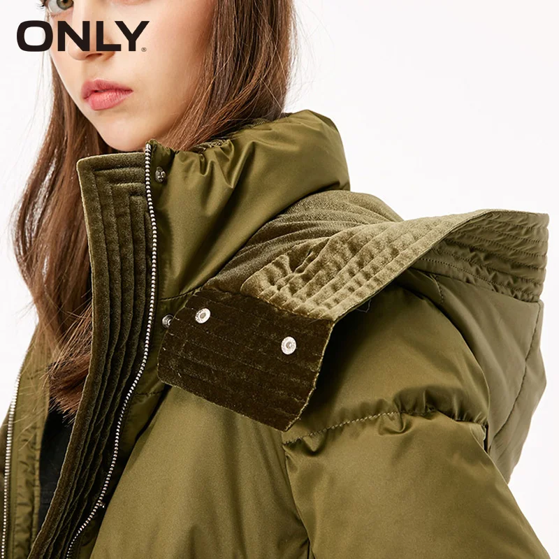 ONLY большой карман бархатный женский зимний средней длины пуховик куртка | 118312565|
