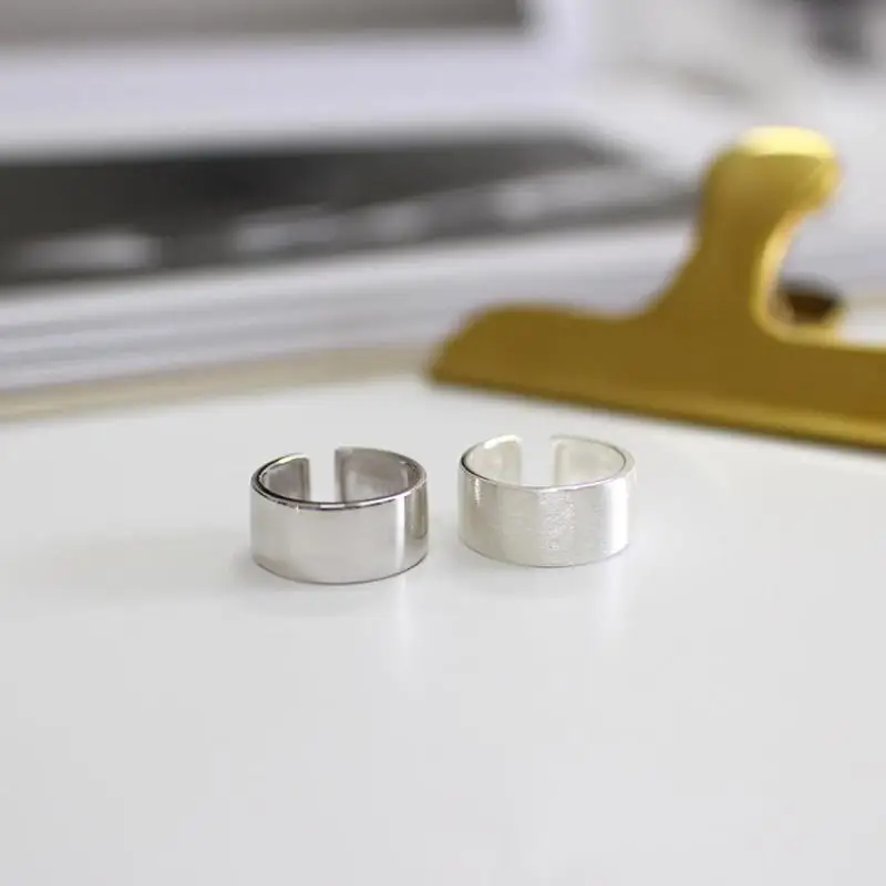 Настоящее чистое 925 пробы серебряные кольца простые высокогладкие полировальные