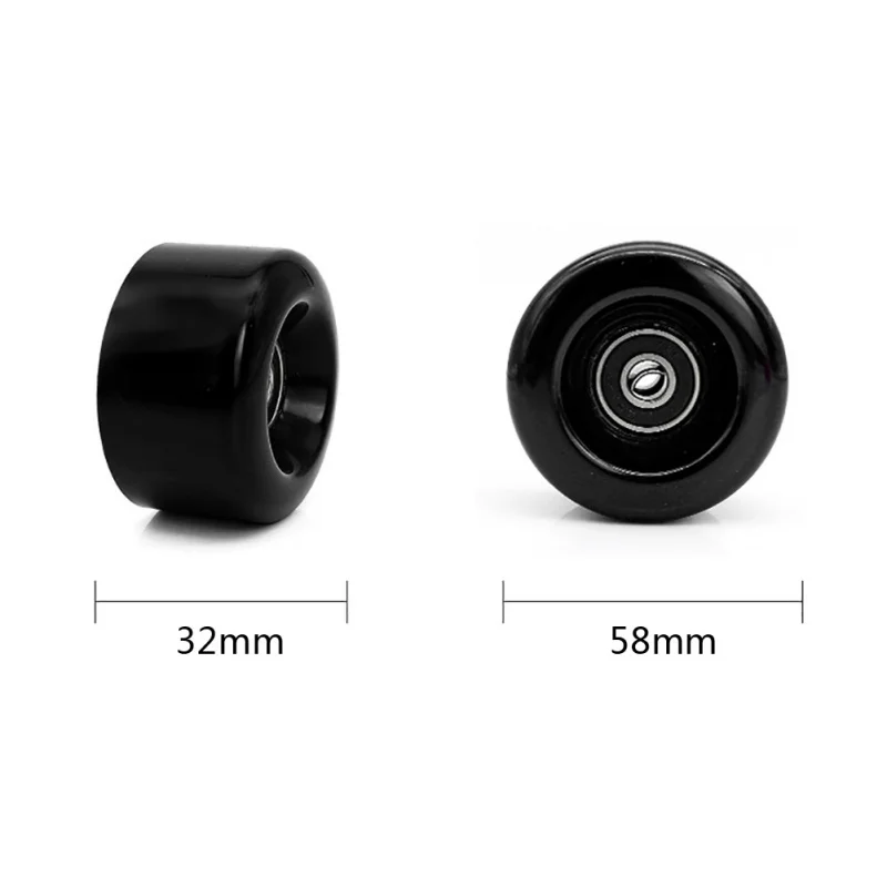 

4PCS 58 * 32mm Skateboard Soft Wheels High Speed 82A PU Durable Double Rocker Roller Skating Parts+ 608 Bearings Accessories