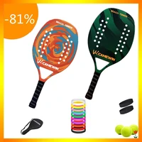 camewin top professional carbon beach tennis paddle racket soft eva face pickleball raqueta with bag for adult racquet equipment