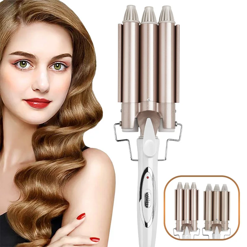 

Hot 3 barrel hair curler 22mm 25mm custom hair curling iron wand Ceramic waver triple barrel styling hair curler