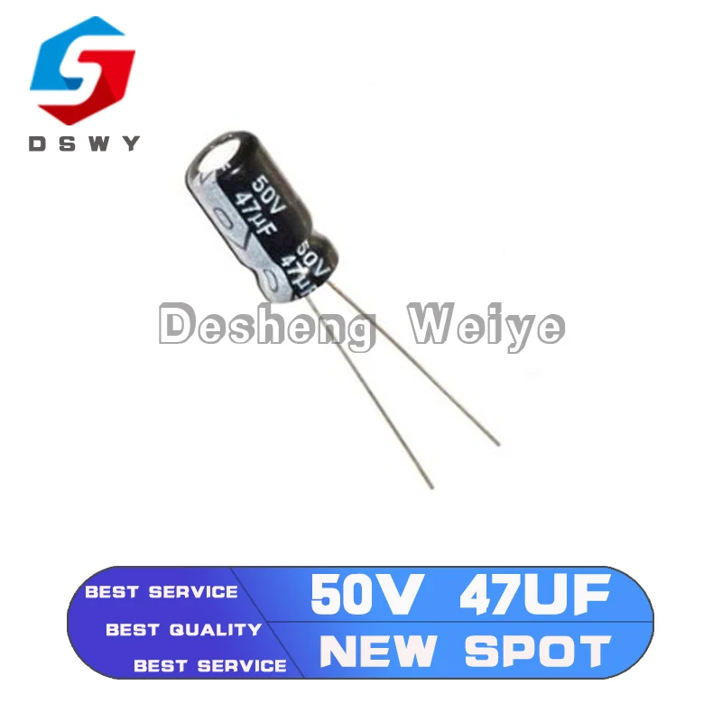 10 шт. 50v47uf 47uf50v 6*12 с алюминиевой крышкой 50В 47 (Европа) мкФ 6x12 электролитический ca