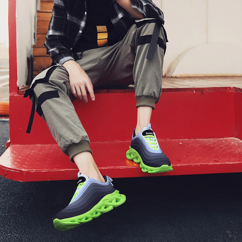 

Buffer rubber soles lightweight jogging sneakers travel walking shoes breathable men running shoes #1