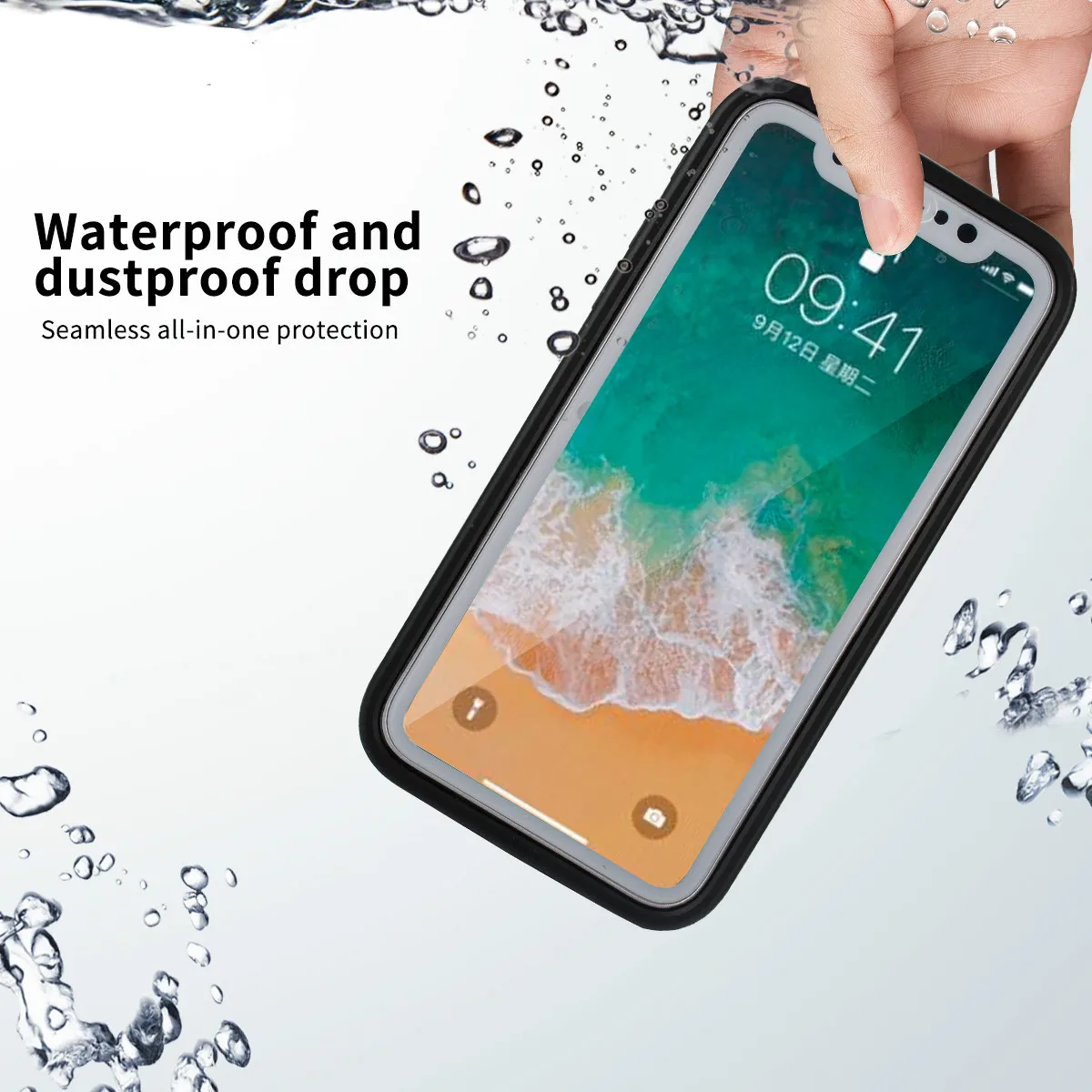 Мягкий ТПУ водонепроницаемый чехол для телефона iPhone X XR XS Max 8 7 Plus 6 6S 5 5S SE под