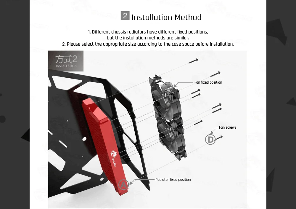 Bykski B-RD120-TK, 120 мм Двухрядные радиаторы, 39 мм толщина, стандартные радиаторы водяного охлаждения, подходит для вентиляторов 120*120 мм