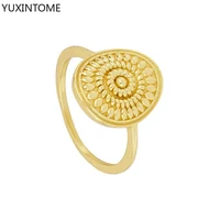 korean style sunflower rings for women trendy vintage bohemian flower knuckle rings punk finger rings fashion party jewelry