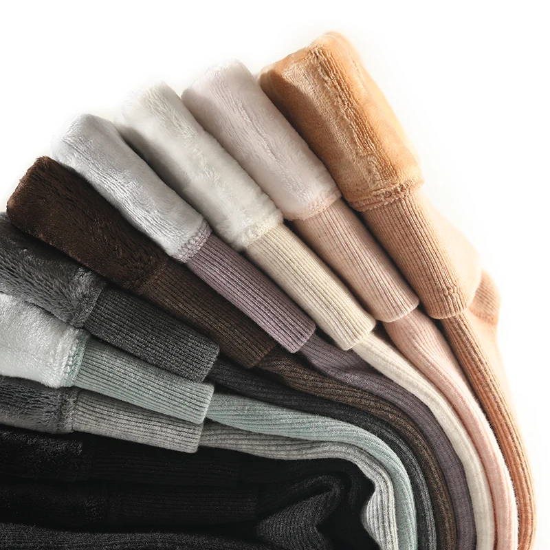Winter Threaded Striped Black Leggings Women Plus Velvet Thickened Outer Wear Winter High-elastic Warm Pants Stepped Pants