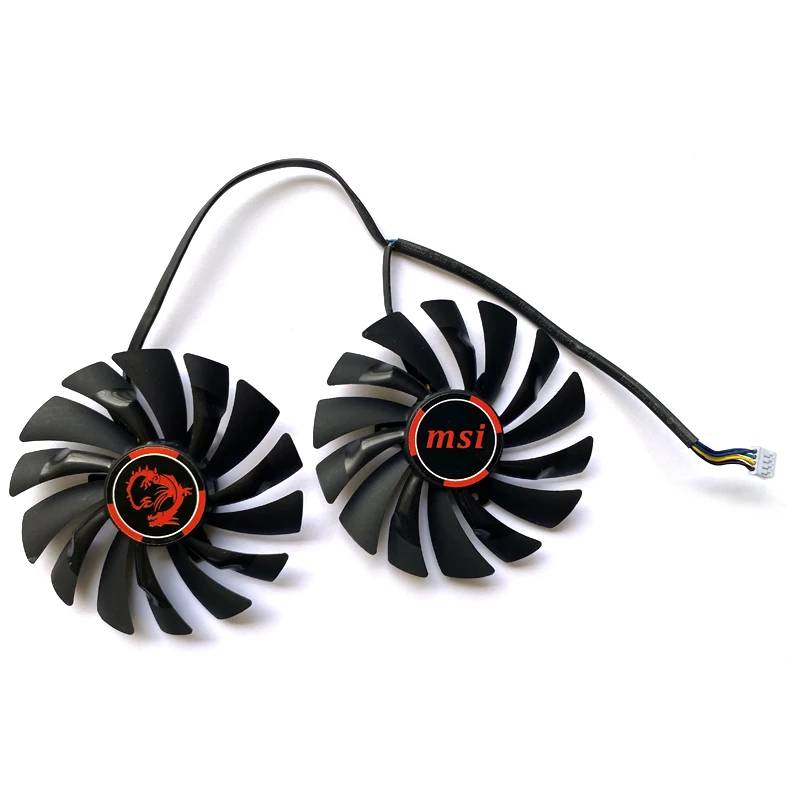 original 2pcs 95mm pld10010s12hh cooler fan for msi radeon gtx 1060 1070 1080 ti rx 470 570 rx580 gaming gpu video card fans free global shipping