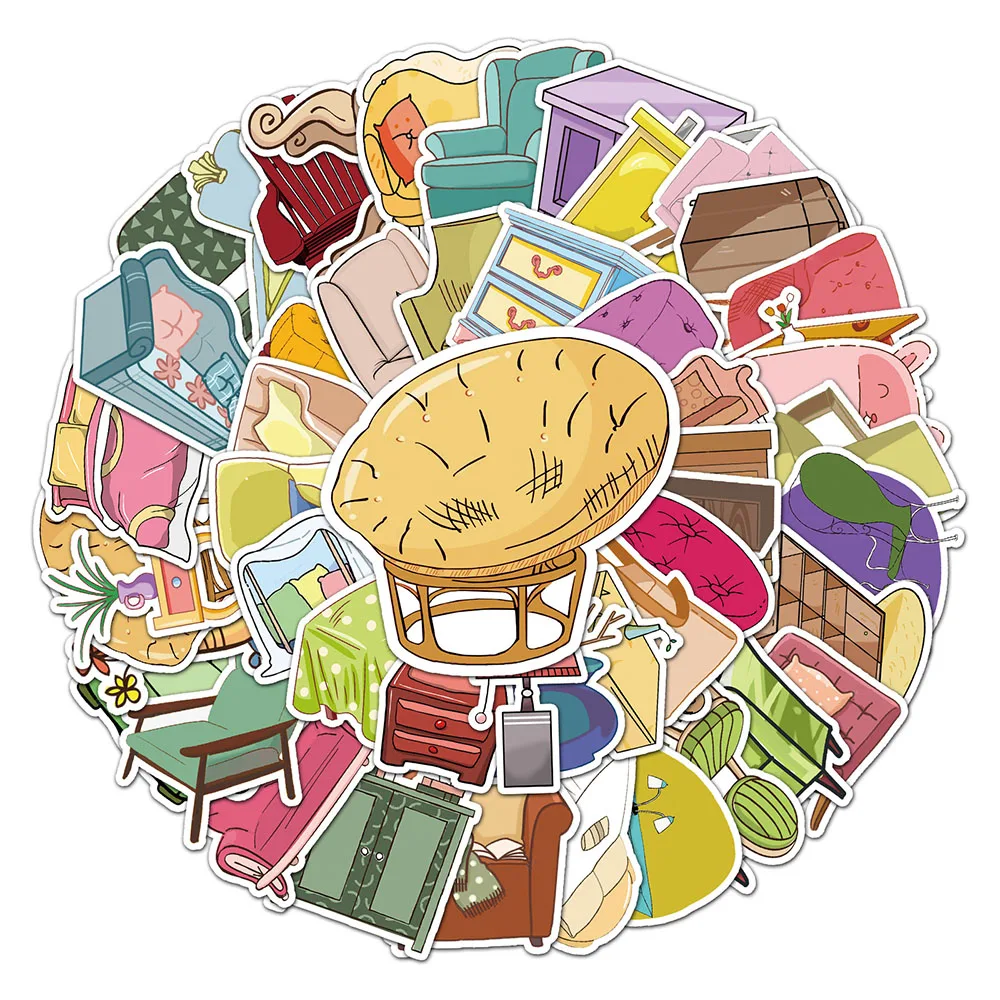 Наклейки в мультяшном стиле Ins на мебель диван стул постеры наклейки холодильник