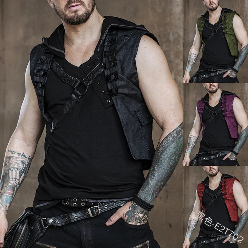 Жилет мужской для Хэллоуина средневековый топ в стиле стимпанк пальто