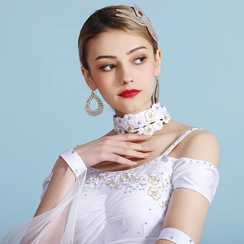 Latin Ballroom Dance Accessories Lady Cowhide Middle East Diamond Headdress Women Flamengo Competition Performance Wear DNV12391 |