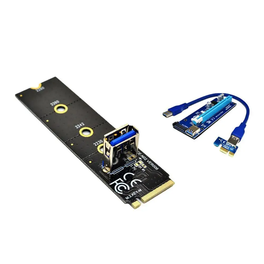 

M.2 to PCI-E X16 Slot Adapter Card NGFF Pcie Riser Card NVME VGA Extension Cable 4Pin 6Pin Sata for Miner Mining