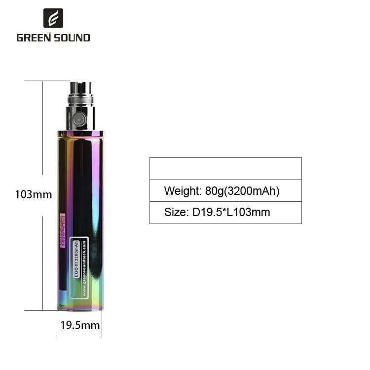 SUB TWO электронная сигарета батарея качества 3200mah Батарея с 510 резьбой Ego переменное