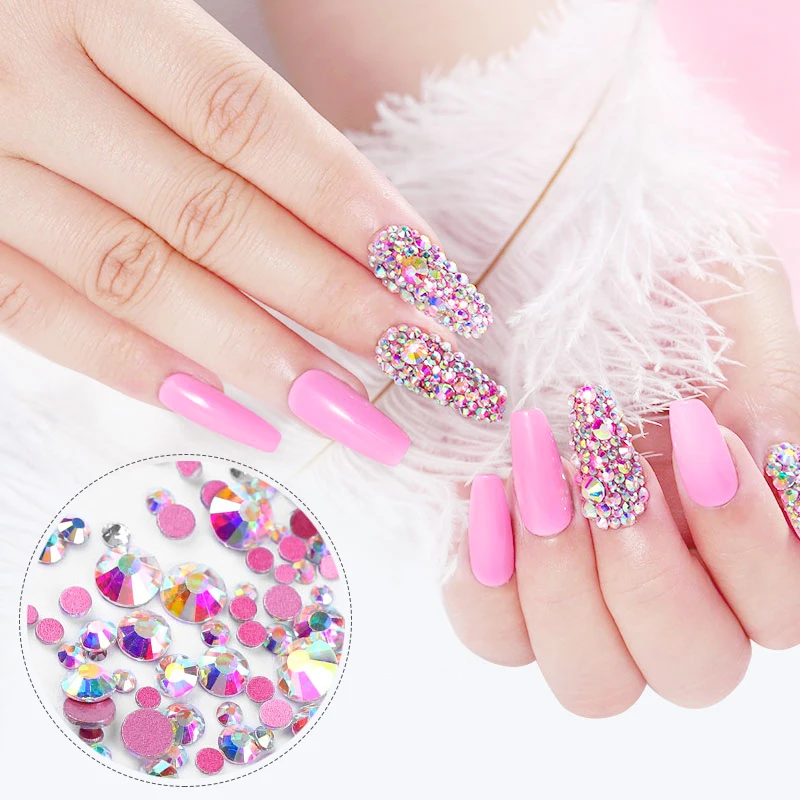 Четыре Лилия 1440 шт./пакет Стекло Стразы для ногтей нейл арта украшения AB Цвет