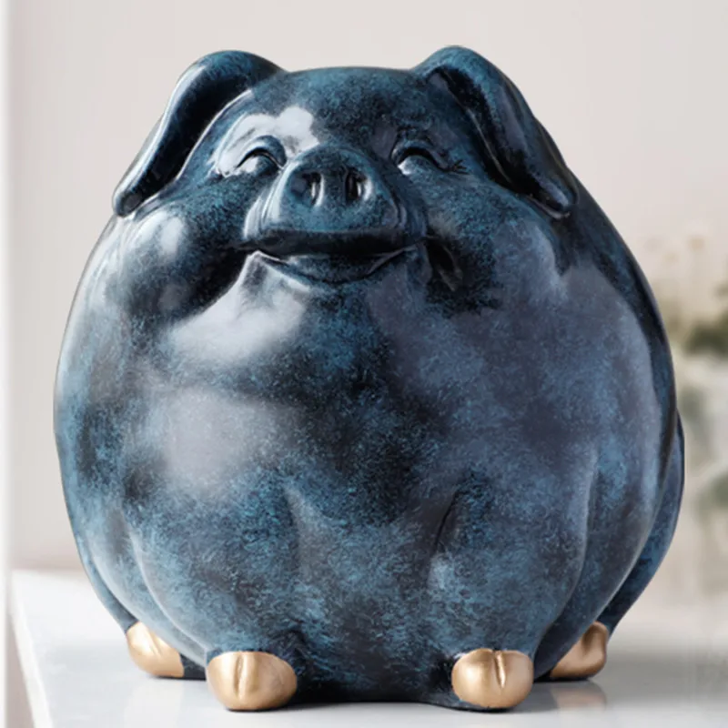 

NORDIC SIMPLE CUTE PIG MONEY BANKS FORTUNE PIG STATUE ANIMAL PIGGY BANK RESIN CRAFTWORK HOME LIVING ROOM DECORATION WR22