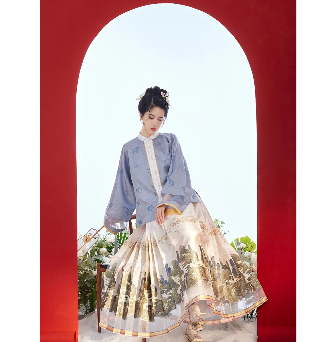 Женский традиционный костюм Hanfu в традиционном китайском восточном стиле с