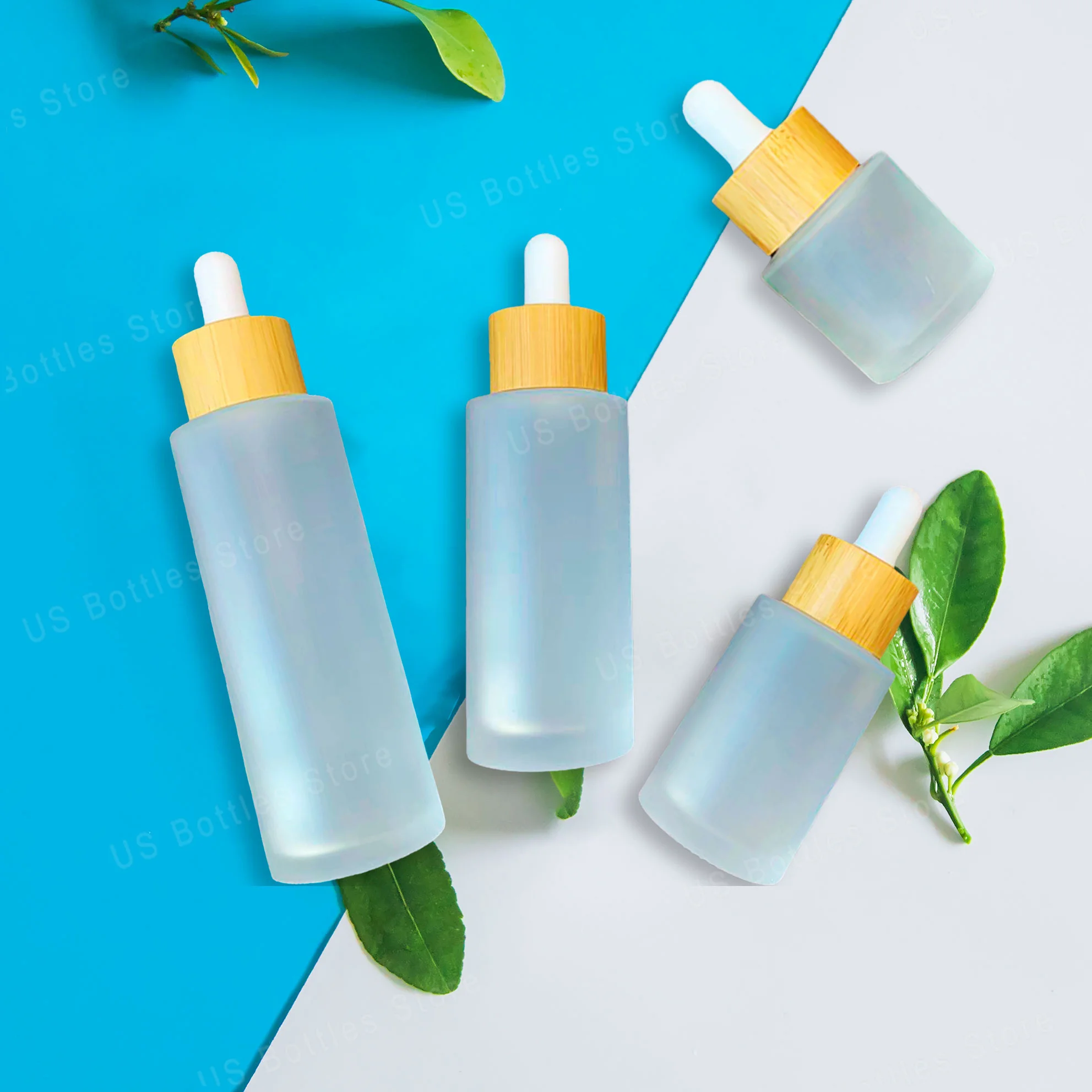 Оптовая продажа матовый цилиндр стеклянные бутылки-капельницы для сыворотки с