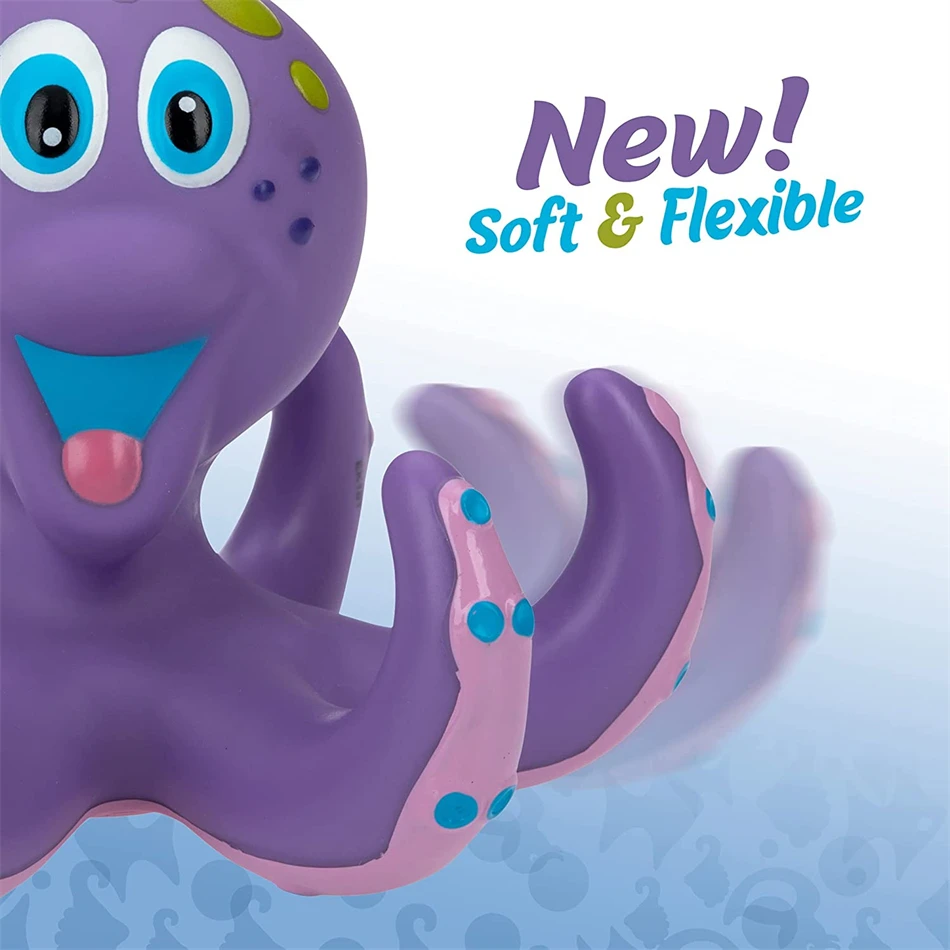 Floating Purple Octopus with 5 Hoopla Rings Interactive Bath Toy For Kids Gift | Игрушки и хобби
