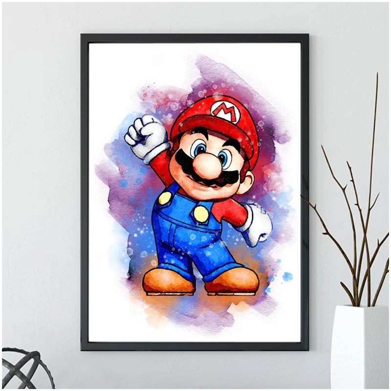 

Round Full 5D Diy Diamond Painting Mario Full Square Drill Diamond Embroidery Cross Stitch Kits Mosaic Decor Needlework Gift