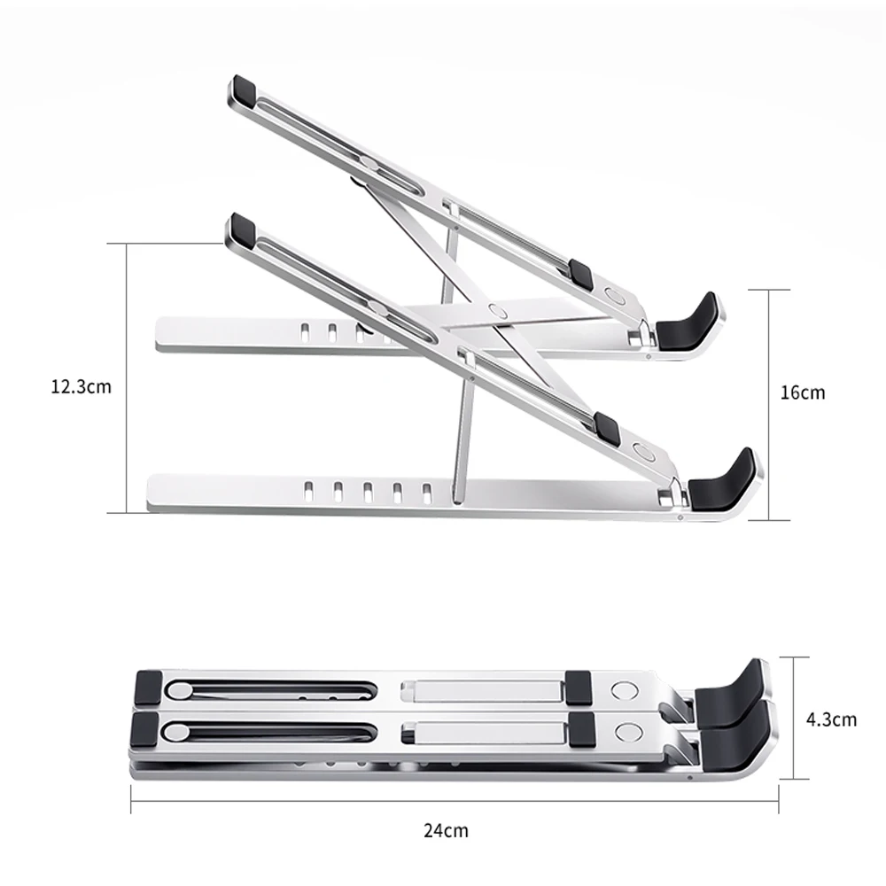 

Portable Aluminium Laptop Stand Foldable Support Macbook Pro Adjustable Notebook Holder Tablet Base For PC Computer Bracket