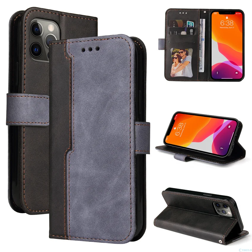 luxury phone case for oppo realme c3 8 pro c20 c21 q3 q3i v13 5 5i 6i 5g stitching color cover photo frame flip wallet leather free global shipping