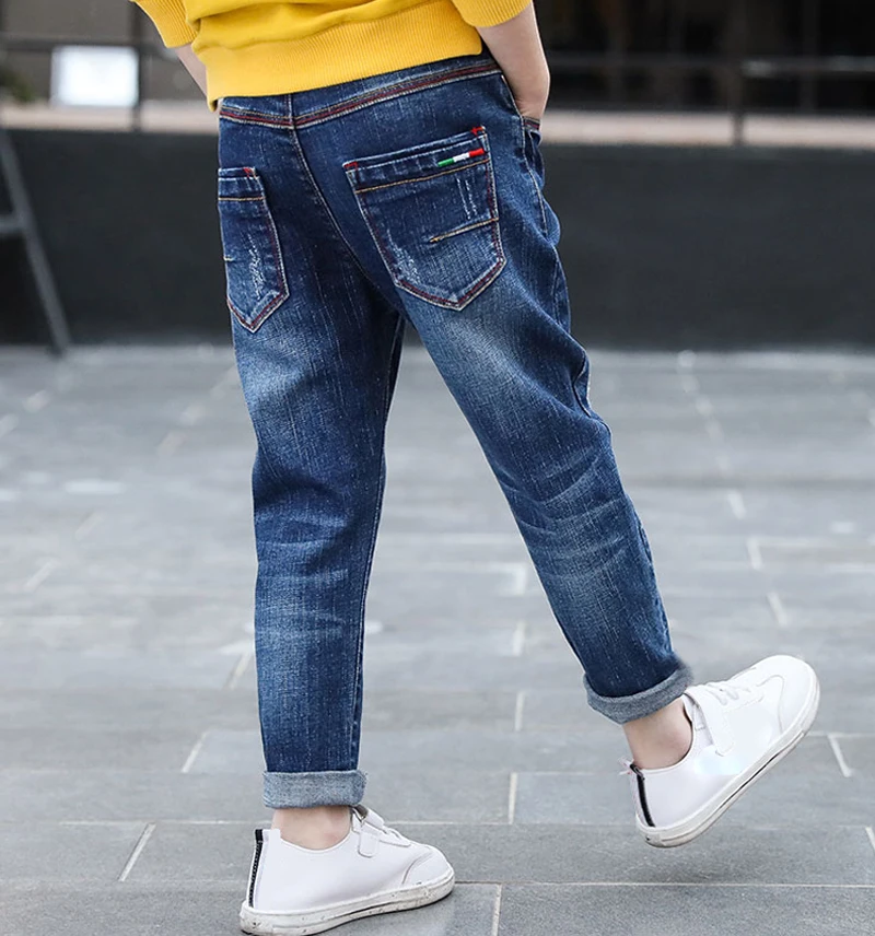 

IENENS 4-11 Years Boys Clothes Slim Straight Jeans Classic Bottoms Children Denim Clothing Pants Kids Baby Boy Casual Trousers