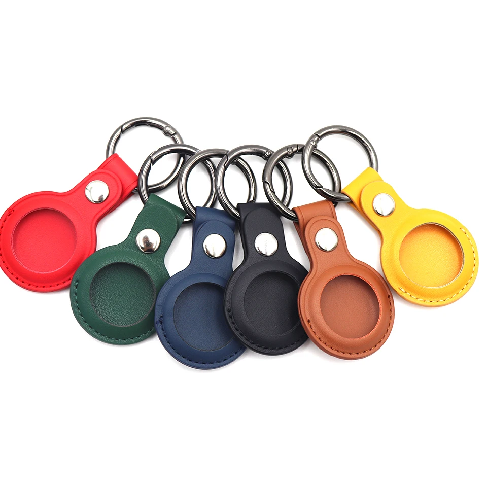 

For Apple Airtags Case Leather Keychain Protective For Airtag Tracker Locator Device Anti-lost For airtag air tag Case llavero