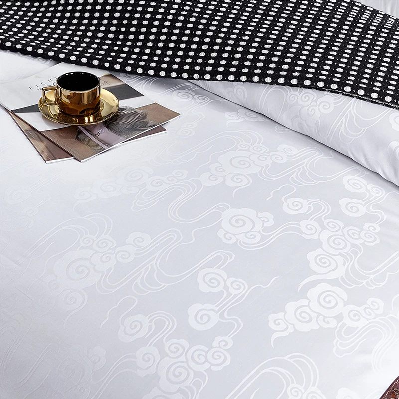 Дешевый жаккардовый Комплект постельного белья из 4 предметов хлопковый