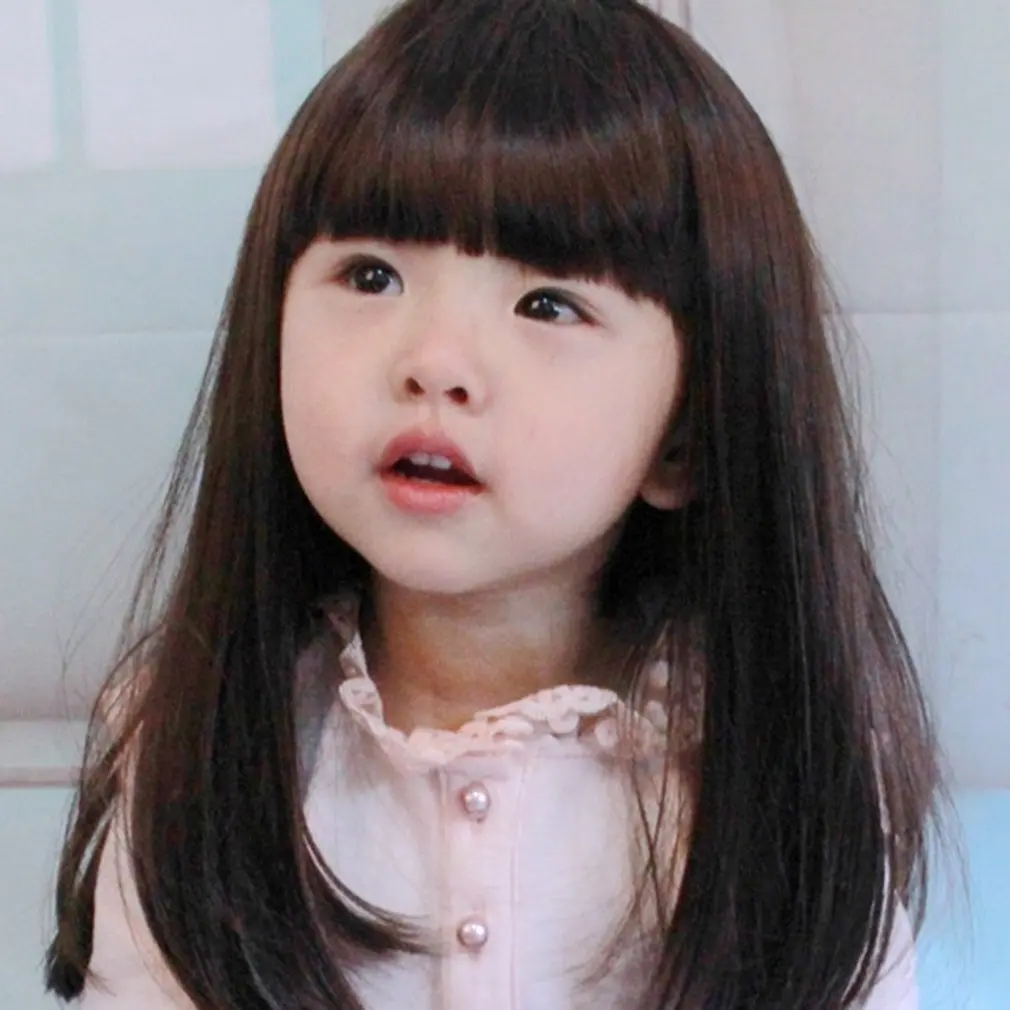 

Child Hair Brown/black Children Wig Synthetic Heat Resistant Fiber Straight Christmas present