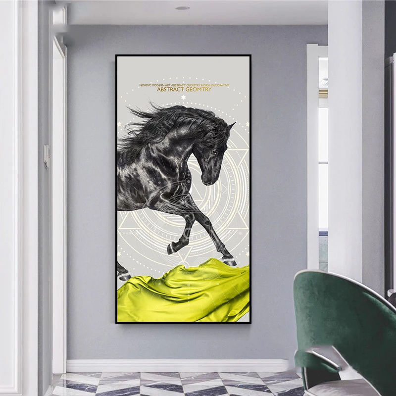 Nordic Modern Art Abstract Horses Canvas Painting Animals Wall Picture for Living Room Posters and Prints Home Decoration | Дом и сад