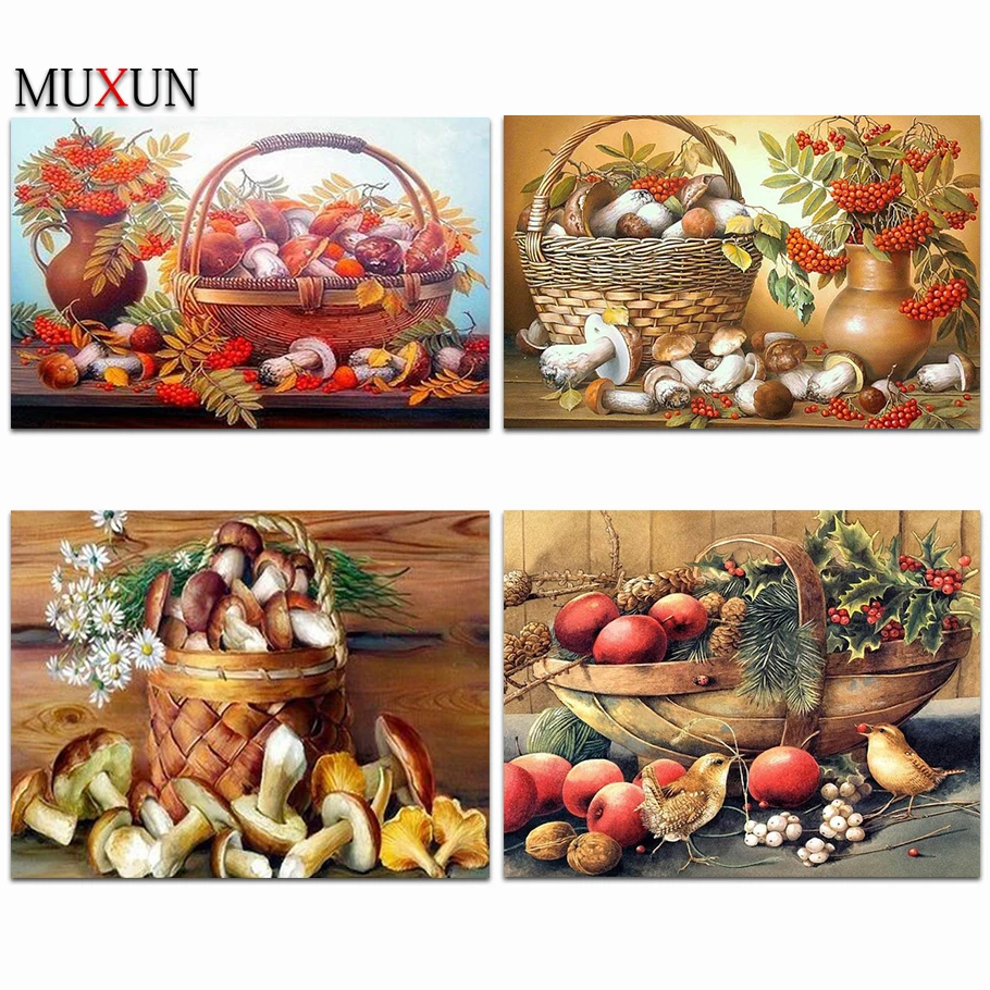 5D кристаллы алмазы Сделай Сам Вышивка фрукты овощи полный квадратный гриб