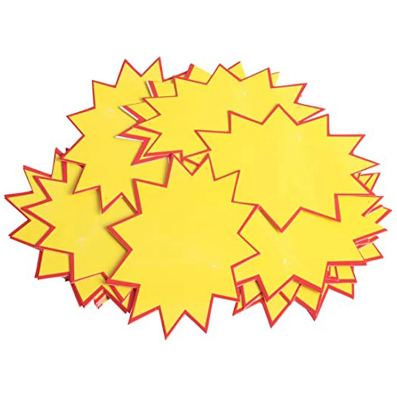 

10x Supermarket Sale Promotion Advertising Sign Price Tags Paper & 200 Pieces of 13X17cm Blank Retail Sales Signs