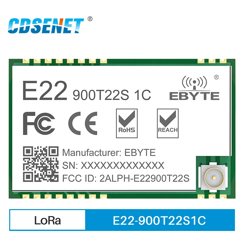 

SX1262 868MHz 915MHz LoRa RF Module 22dBm 5.5km E22-900T22S1C CDSENET UART Wireless Transmitter Receiver Transceiver 3.3V 5V