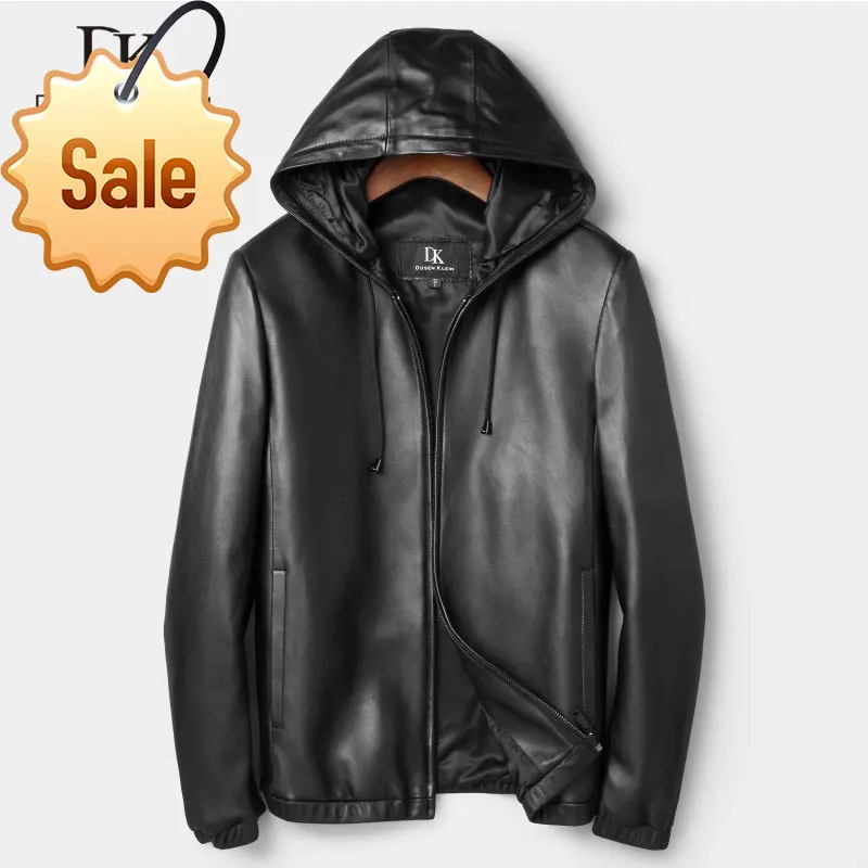 

Новинка, мужская куртка из натуральной кожи, Весенняя верхняя одежда, черный/тонкий/Простой деловой стиль/дубленка DK7103