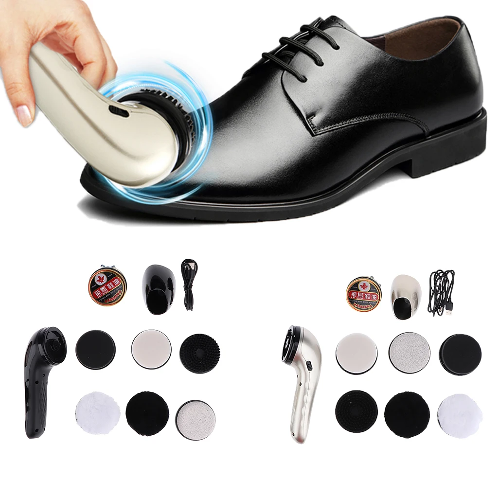 

Multifunctional Electric Shoe Polisher Kit Handheld Shoe Cleaning Brush Set Machine Shoe Cream for Leather Care