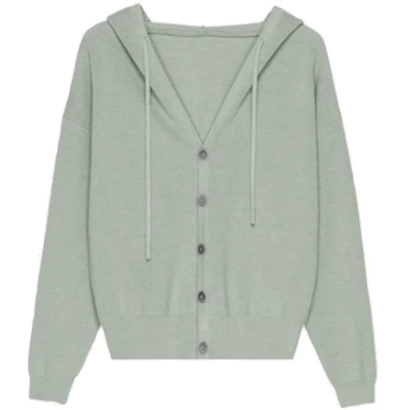 

Women Hoodies Knitting Zipper Casual Long Sleeves Hooded Sweatshirts 2021 New Fashion Elegant Tops Spring Autumn Female Outwear