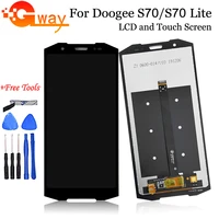 5 99 For Doogee S70 LCD Display Touch Screen Digitizer Assembly With Frame Replacement For Doogee S70 Lite LCD Phone Spair Parts
