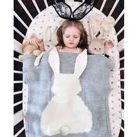 baby cotton blanket 3d warm rabbit knitting bedding quilt blanket for bed stroller wrap infant swaddle baby photography prop