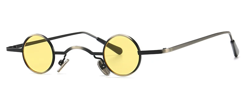 yellow lens Peekaboo красные крошечные солнцезащитные очки круглые Ретро металлическая оправа черные мужские панк Солнцезащитные очки женские uv400 декоративные очки - Цвет линз: yellow lens