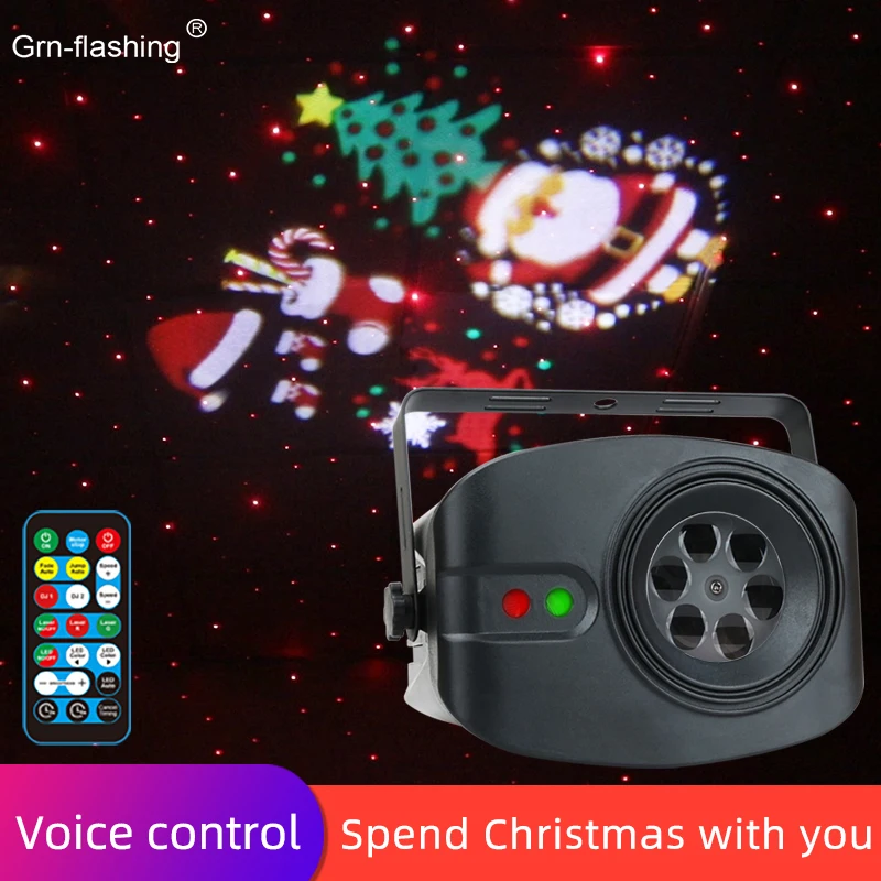 

New Christmas Galaxy Projector Lamp Remote Control Laser Stage Light Voice Control DJ Disco Effect Light for Holiday Home Decor