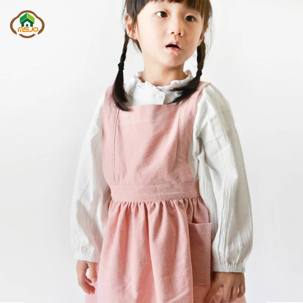 Фартук детский хлопковый с художественной росписью школьные песочные часы | Дом