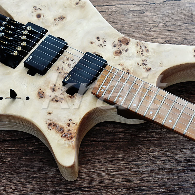 Krait fanned fret безголовая гитара тремоло 6 струнная электрогитара strandberg Пламя клен ясень дерево 5 шт. шеи