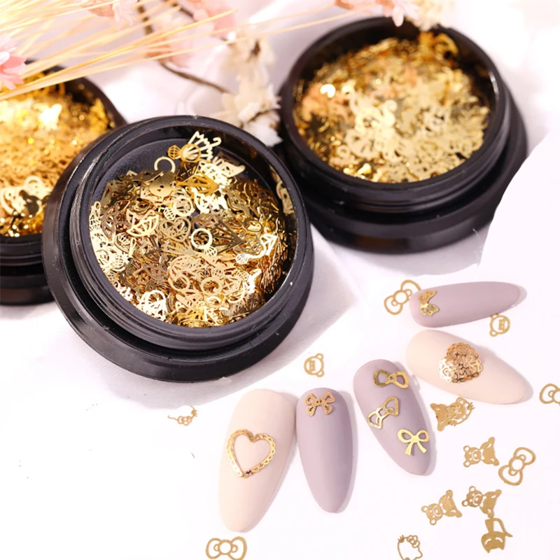 Украшения для ногтей тренд Супер Популярные 18K металлические чешуйки лося