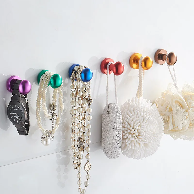 

Robe Hooks Clothes Hook Wall Mounted Nail Free Fashion Clothes Rack Wall Hook Key Hanger Bathroom Accessories Bath Hardware